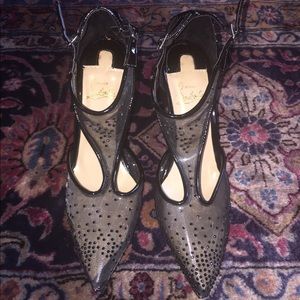 Women’s black mesh & studded black sexy heels